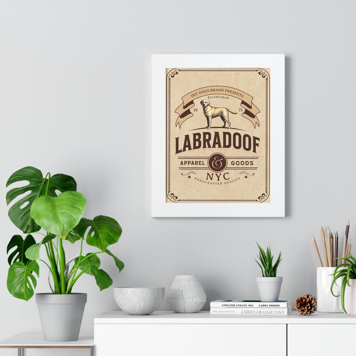 LABRADOOF Advertisement Antique Style Framed Vertical Poster