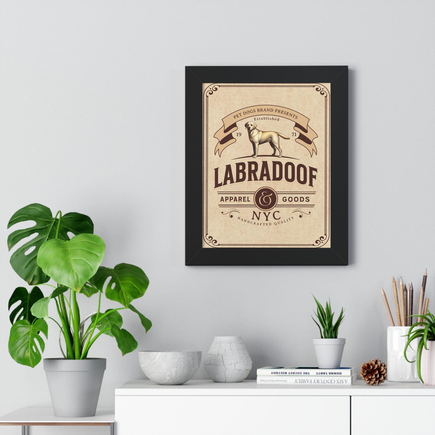 LABRADOOF Advertisement Antique Style Framed Vertical Poster