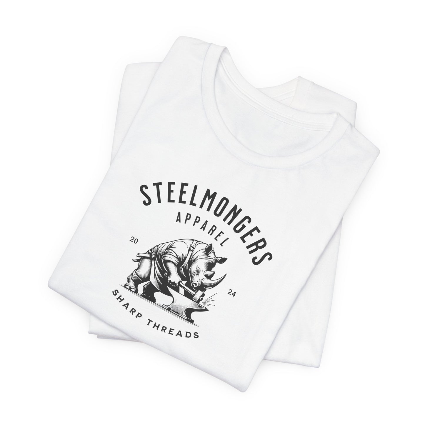 Steelmongers Rhino White Logo Tee