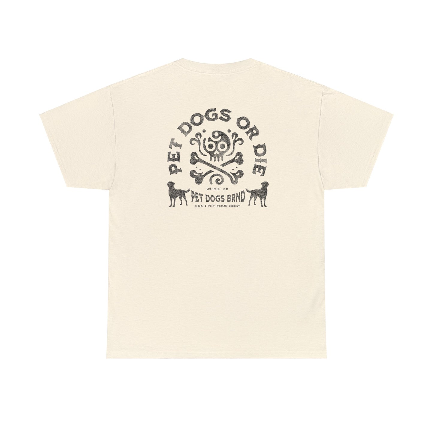 PET DOGS OR DIE Black Logo Unisex Heavy Cotton Tee