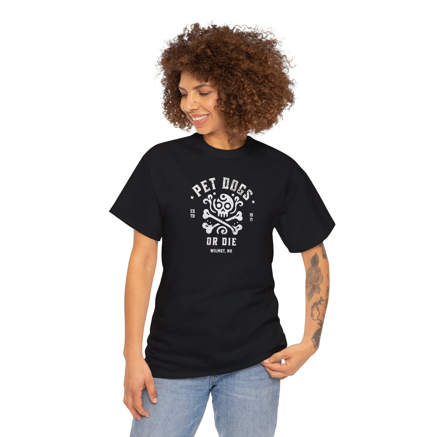 PET DOGS OR DIE Simple Version Unisex Heavy Cotton Tee