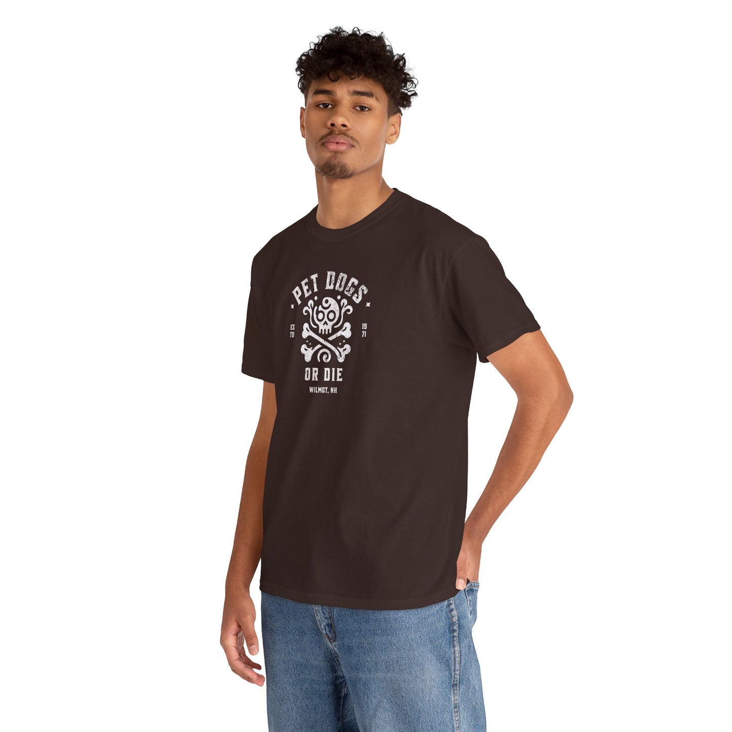 PET DOGS OR DIE Simple Version Unisex Heavy Cotton Tee