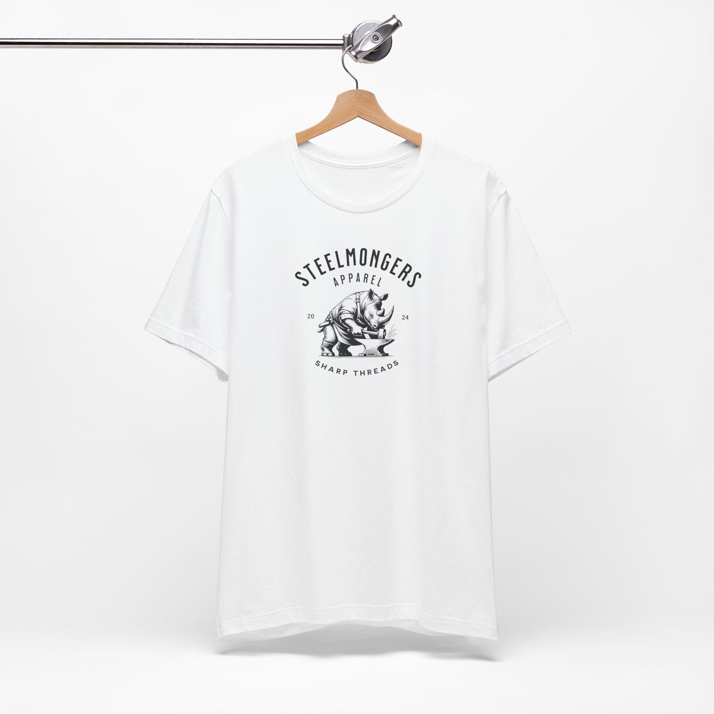 Steelmongers Rhino White Logo Tee