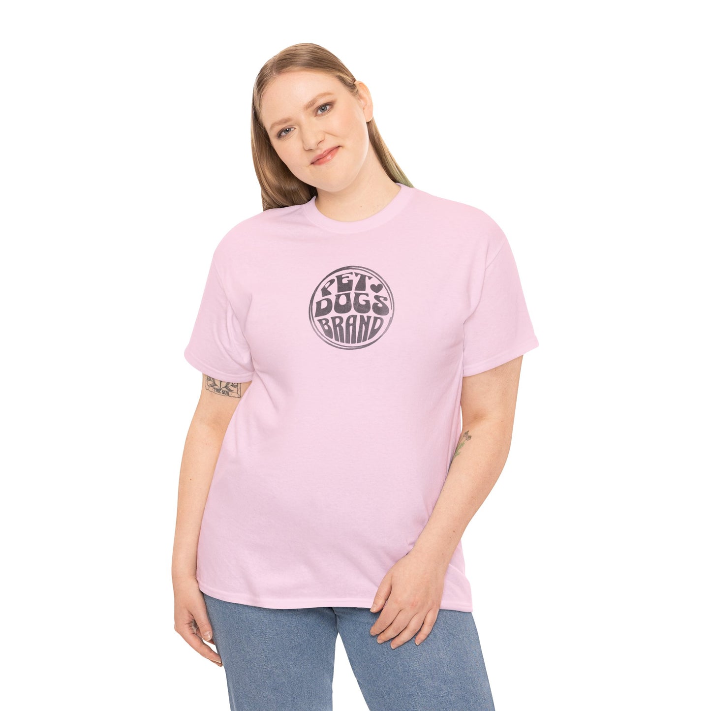 PET DOGS BRAND Black Logo Fisheye Lens Retro Style Unisex Heavy Cotton Tee