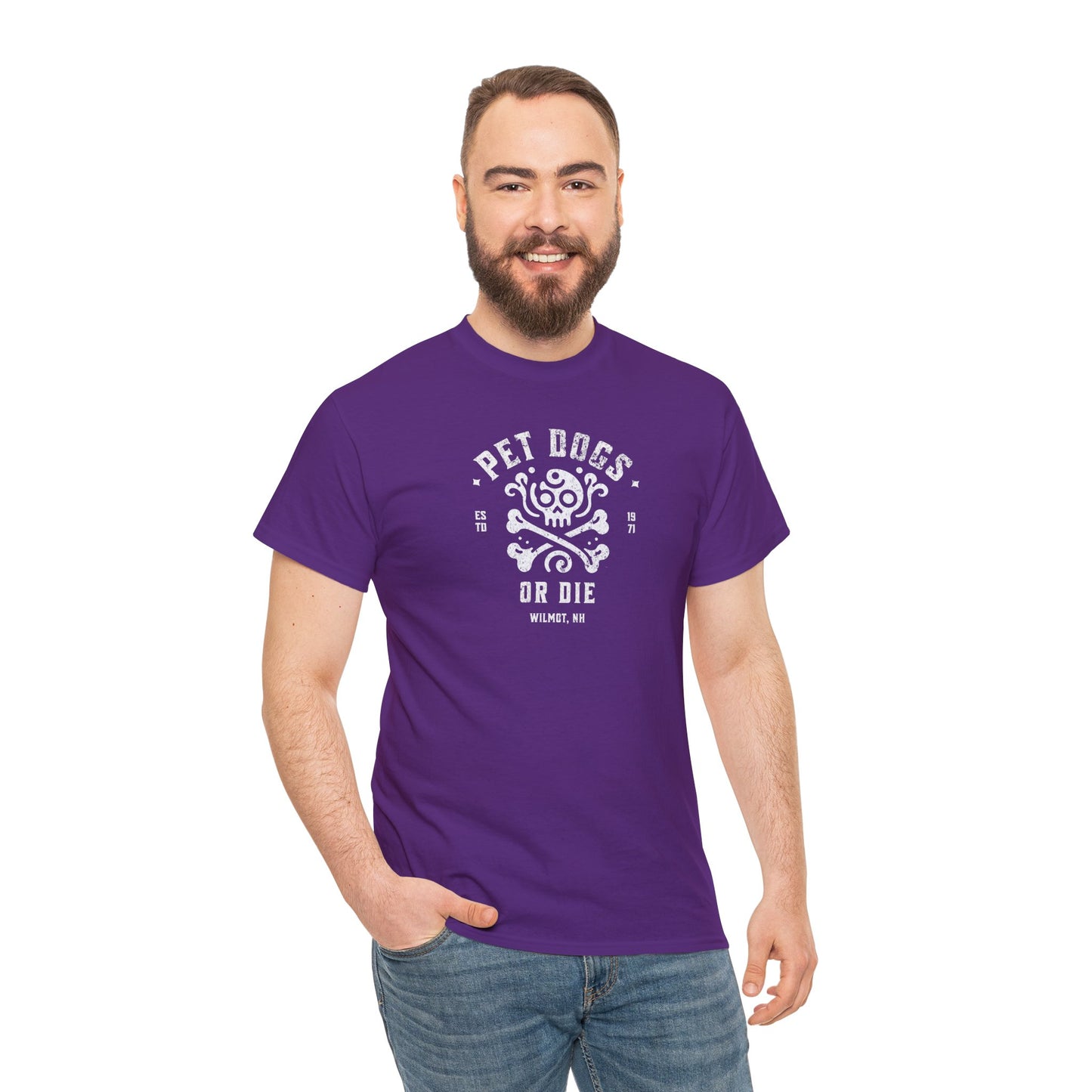 PET DOGS OR DIE Simple Version Unisex Heavy Cotton Tee