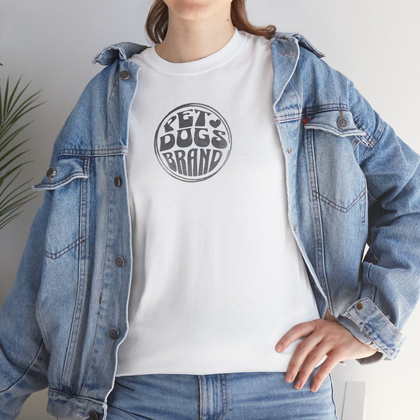 PET DOGS BRAND Black Logo Fisheye Lens Retro Style Unisex Heavy Cotton Tee