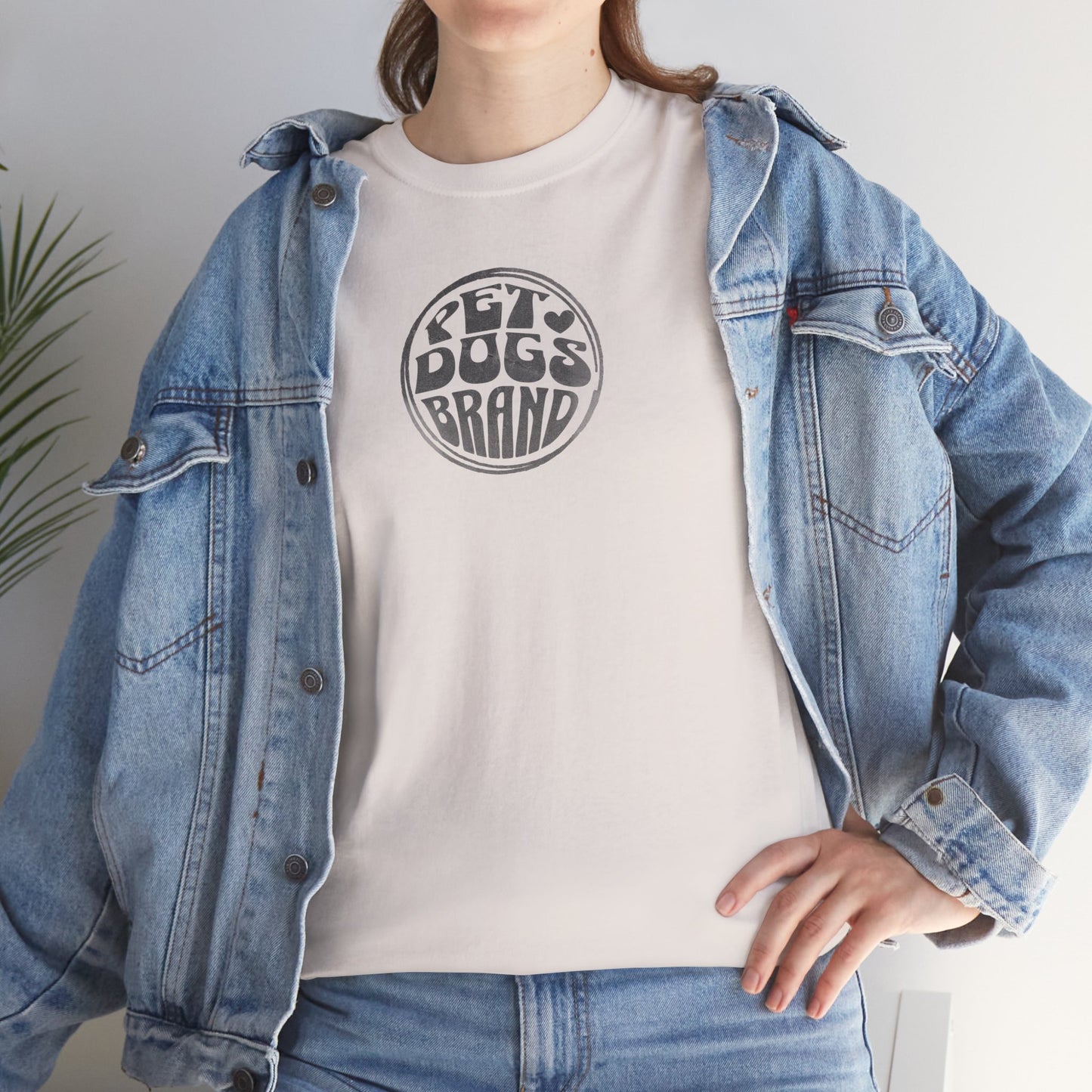 PET DOGS BRAND Black Logo Fisheye Lens Retro Style Unisex Heavy Cotton Tee