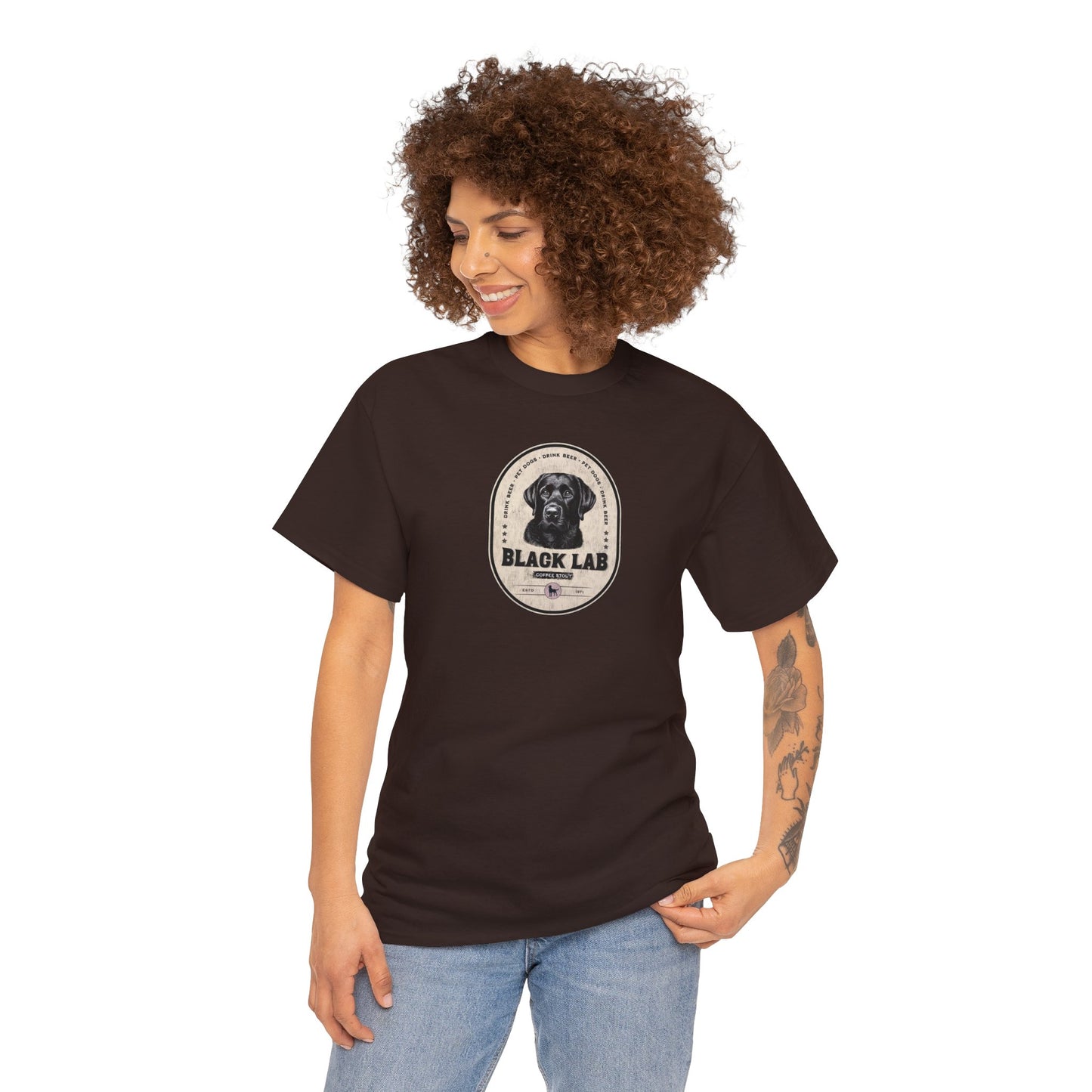 BLACK LAB COFFEE STOUT Unisex Heavy Cotton Tee
