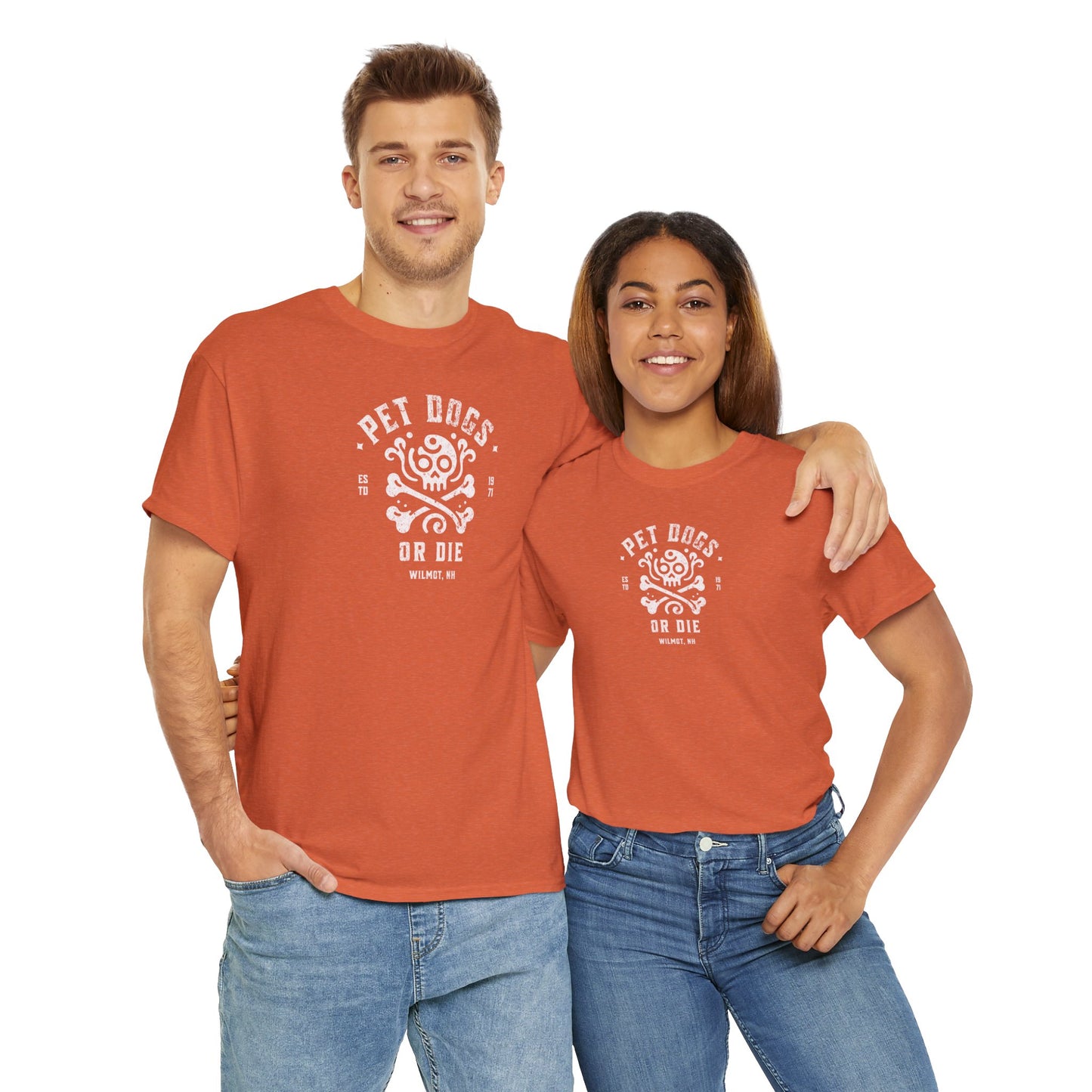 PET DOGS OR DIE Simple Version Unisex Heavy Cotton Tee