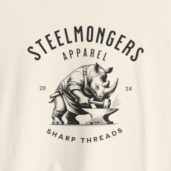 Steelmongers Rhino White Logo Tee