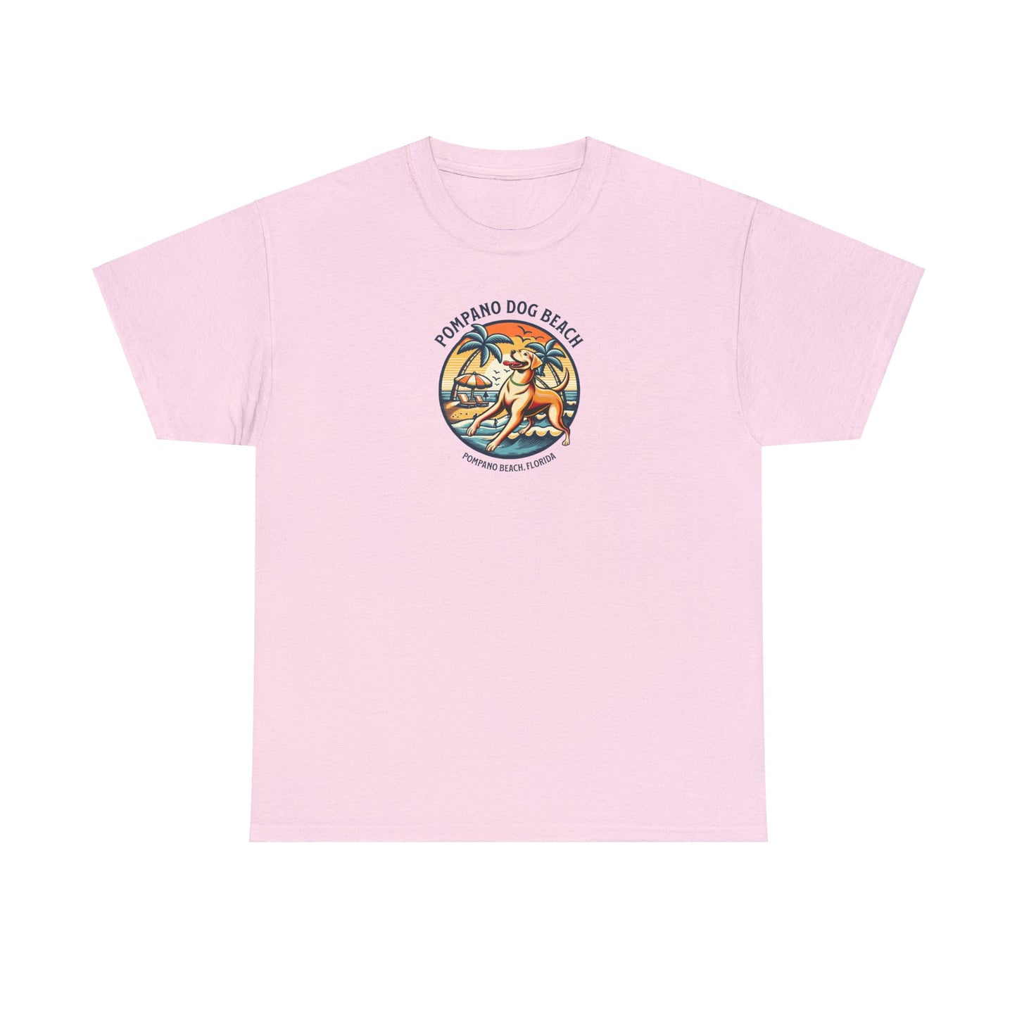 YELLOW LAB POMPANO DOG BEACH Unisex Heavy Cotton Tee