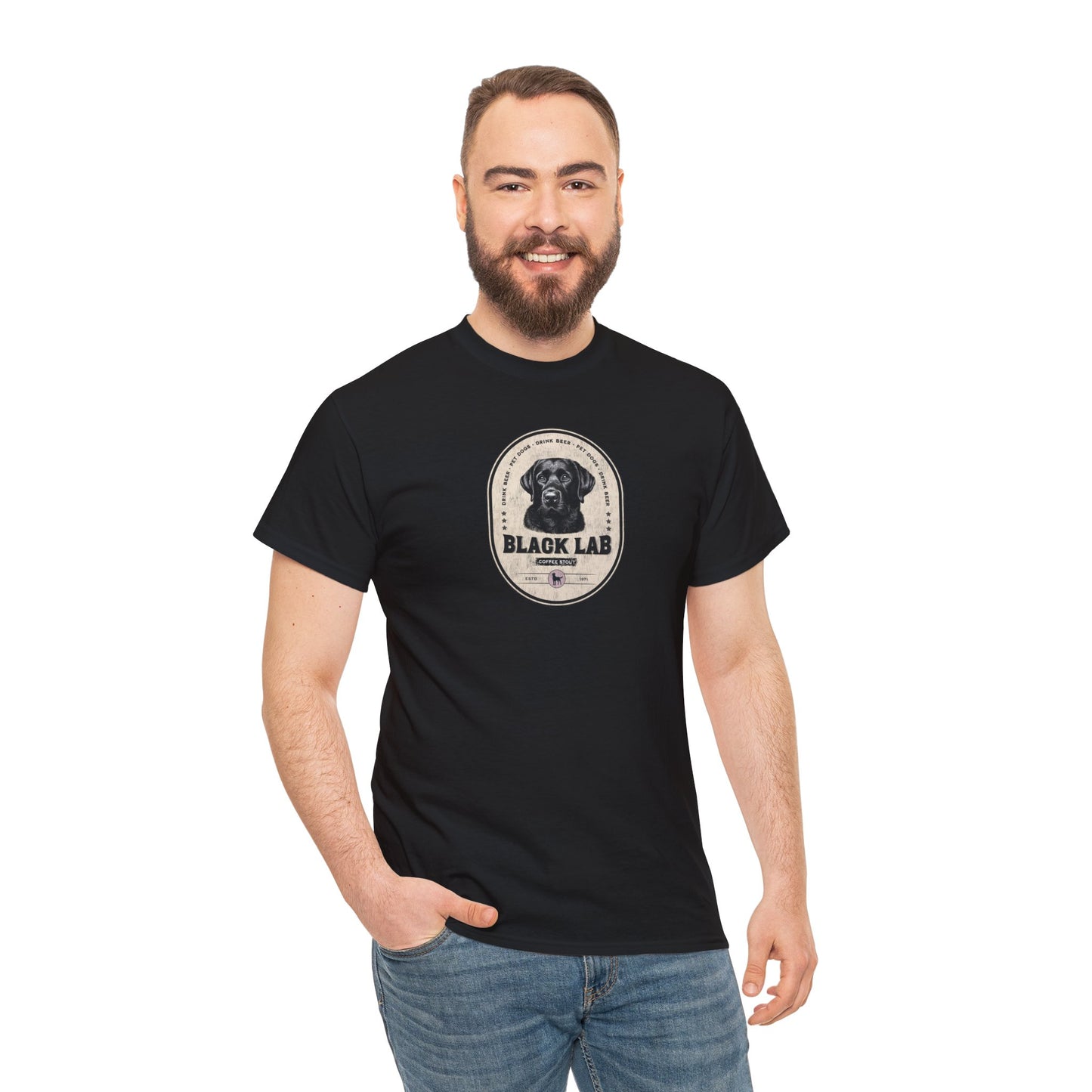 BLACK LAB COFFEE STOUT Unisex Heavy Cotton Tee