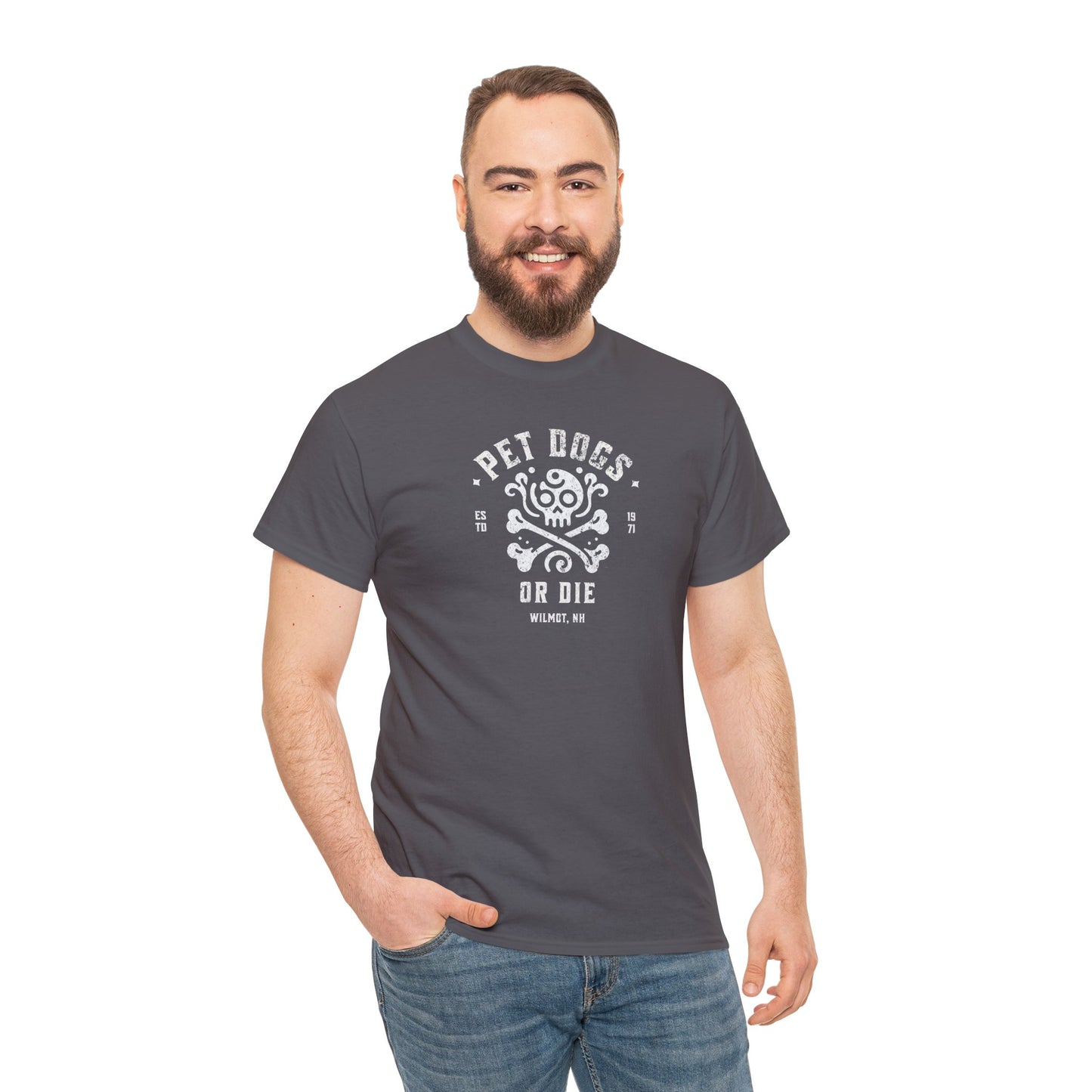 PET DOGS OR DIE Simple Version Unisex Heavy Cotton Tee