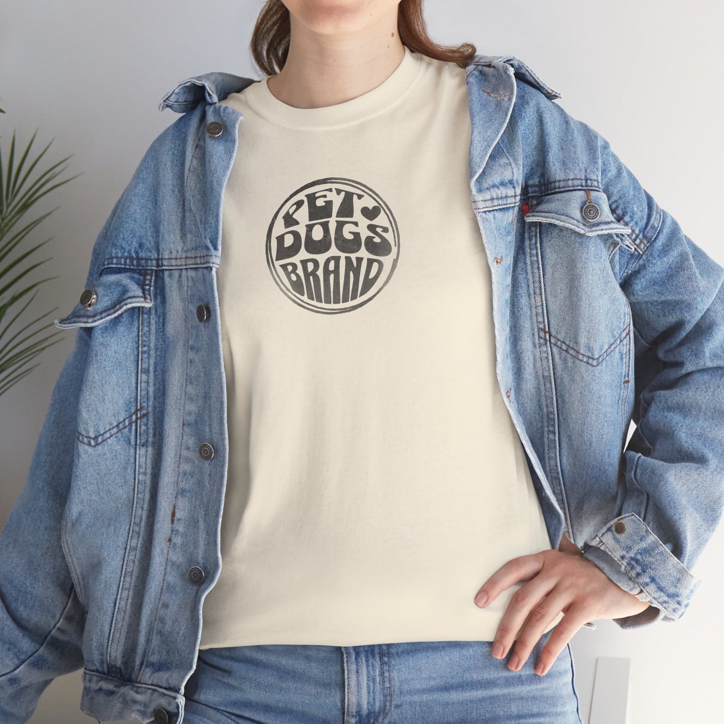PET DOGS BRAND Black Logo Fisheye Lens Retro Style Unisex Heavy Cotton Tee