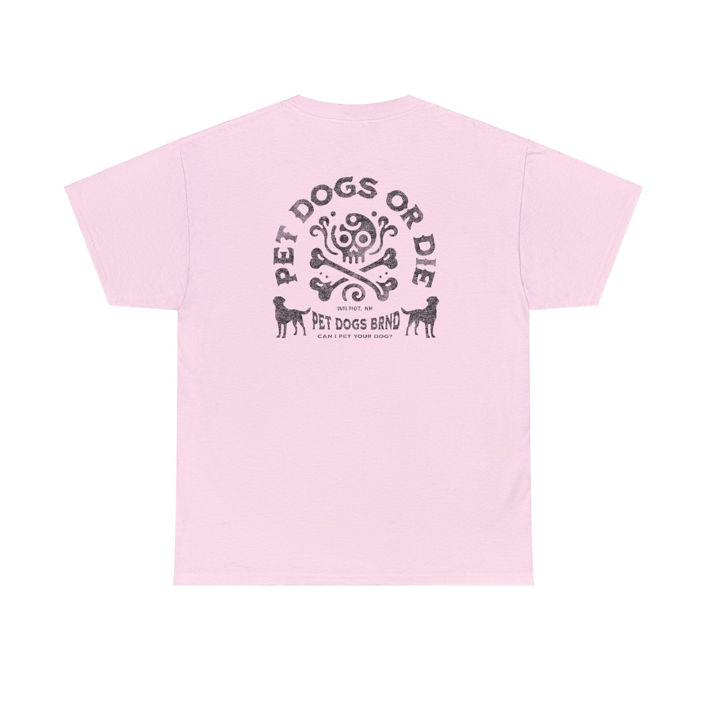 PET DOGS OR DIE Black Logo Unisex Heavy Cotton Tee