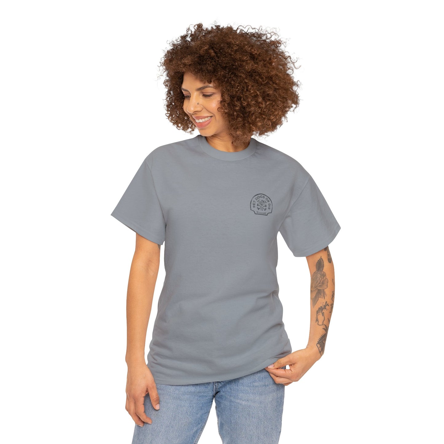PET DOGS OR DIE Black Logo Unisex Heavy Cotton Tee