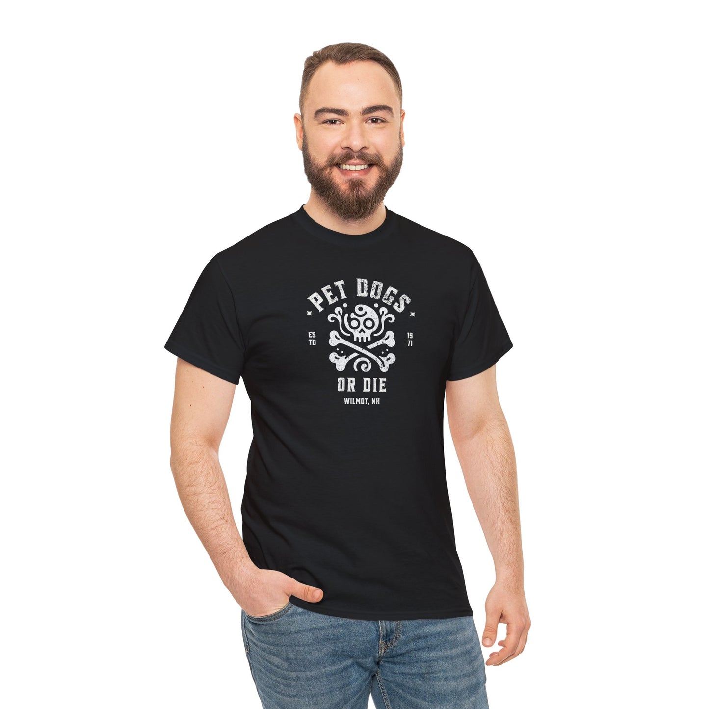 PET DOGS OR DIE Simple Version Unisex Heavy Cotton Tee