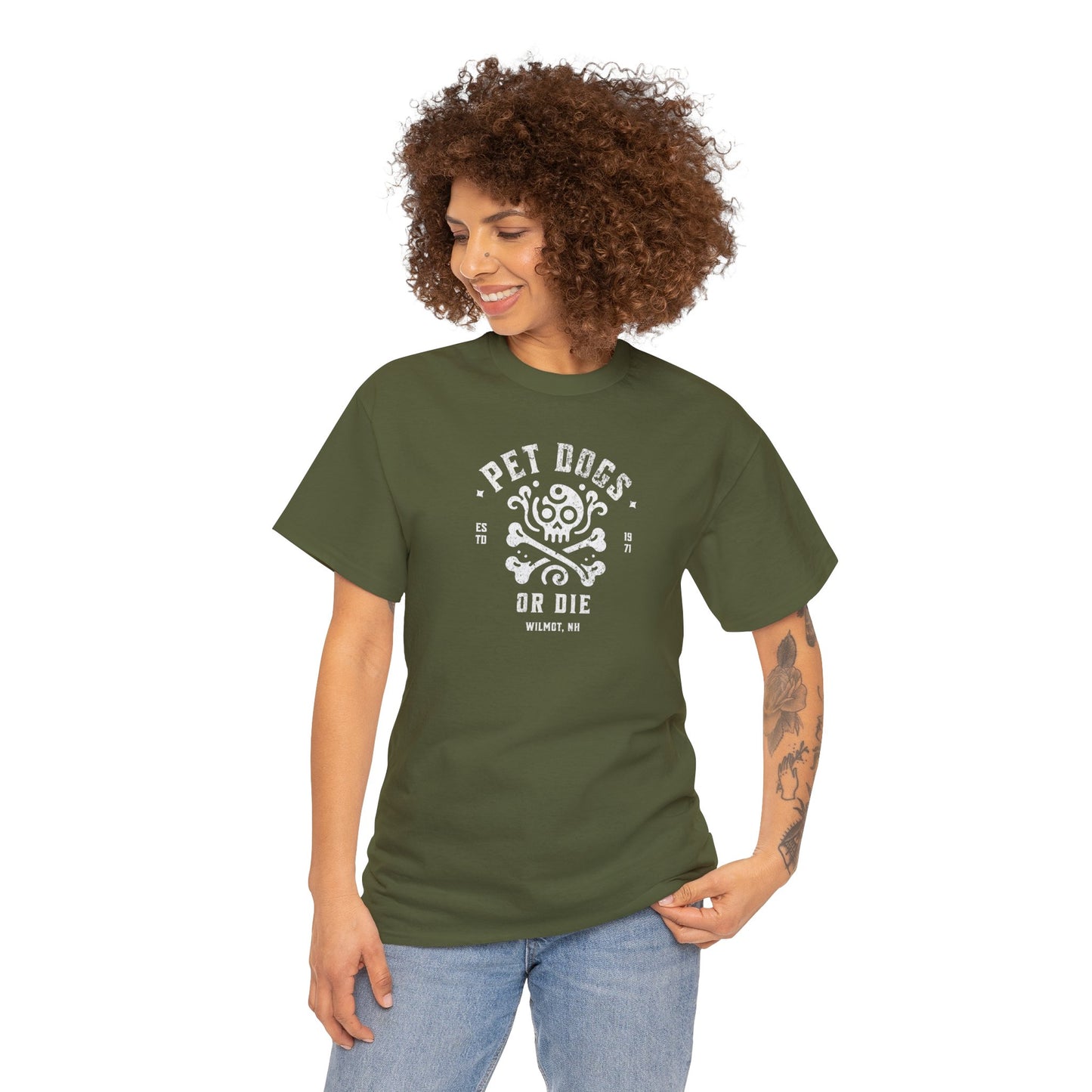 PET DOGS OR DIE Simple Version Unisex Heavy Cotton Tee