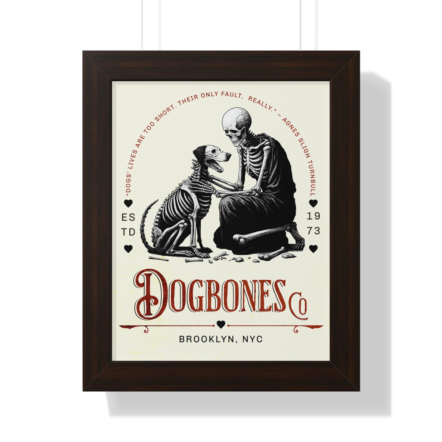 DOGBONES Logo with Turnbull Quote Framed Vertical Poster