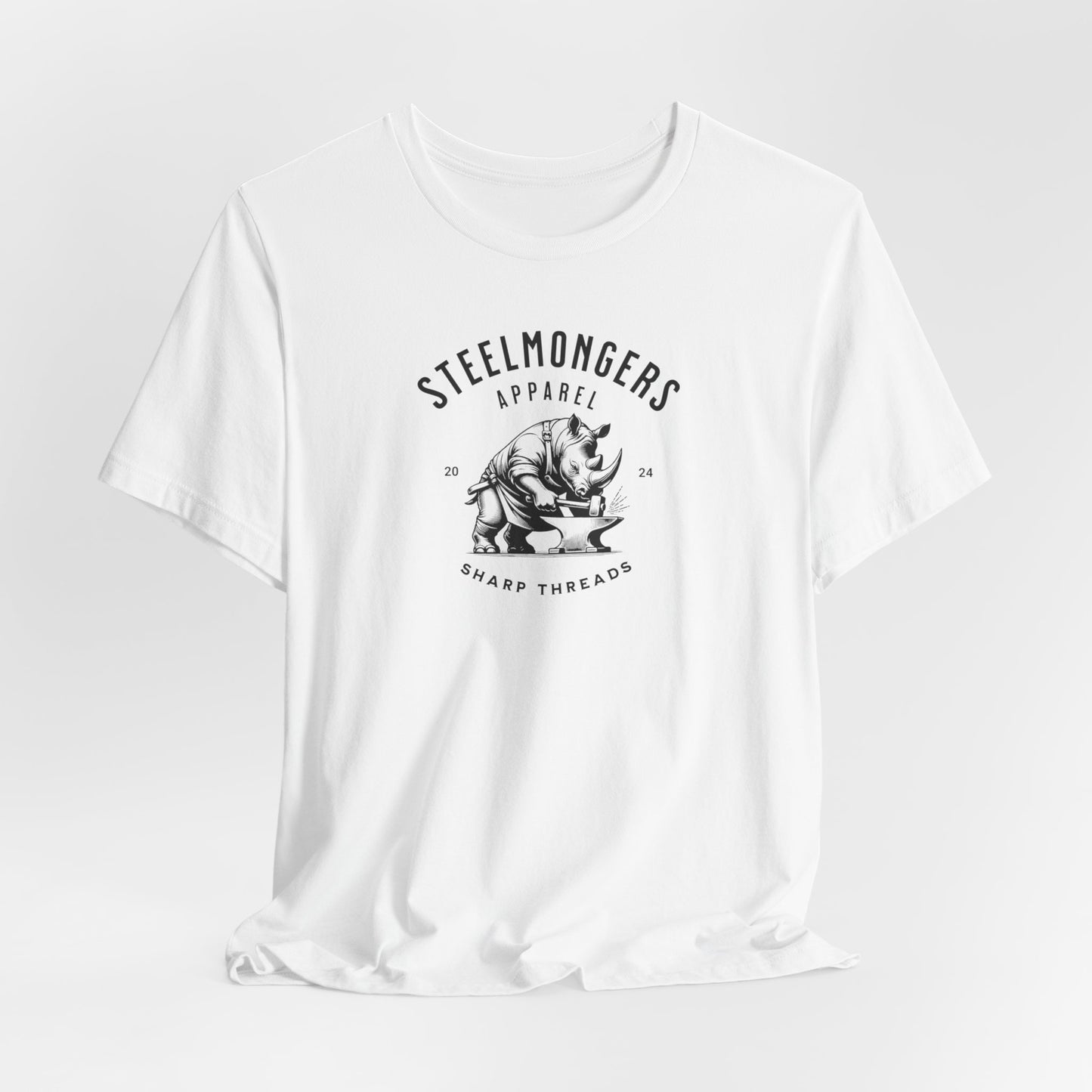 Steelmongers Rhino White Logo Tee