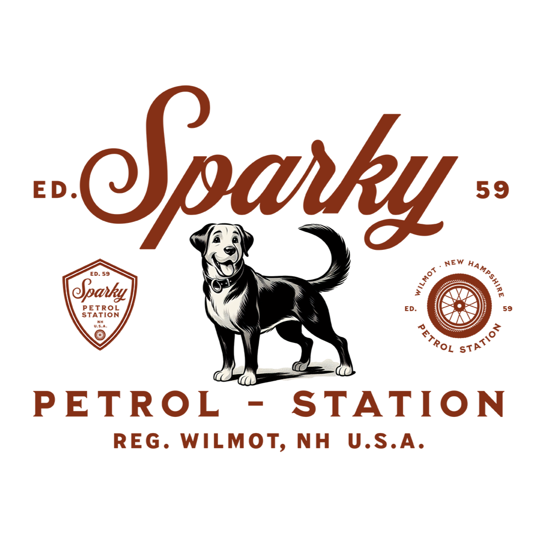 Sparky Petrol Station Tee
