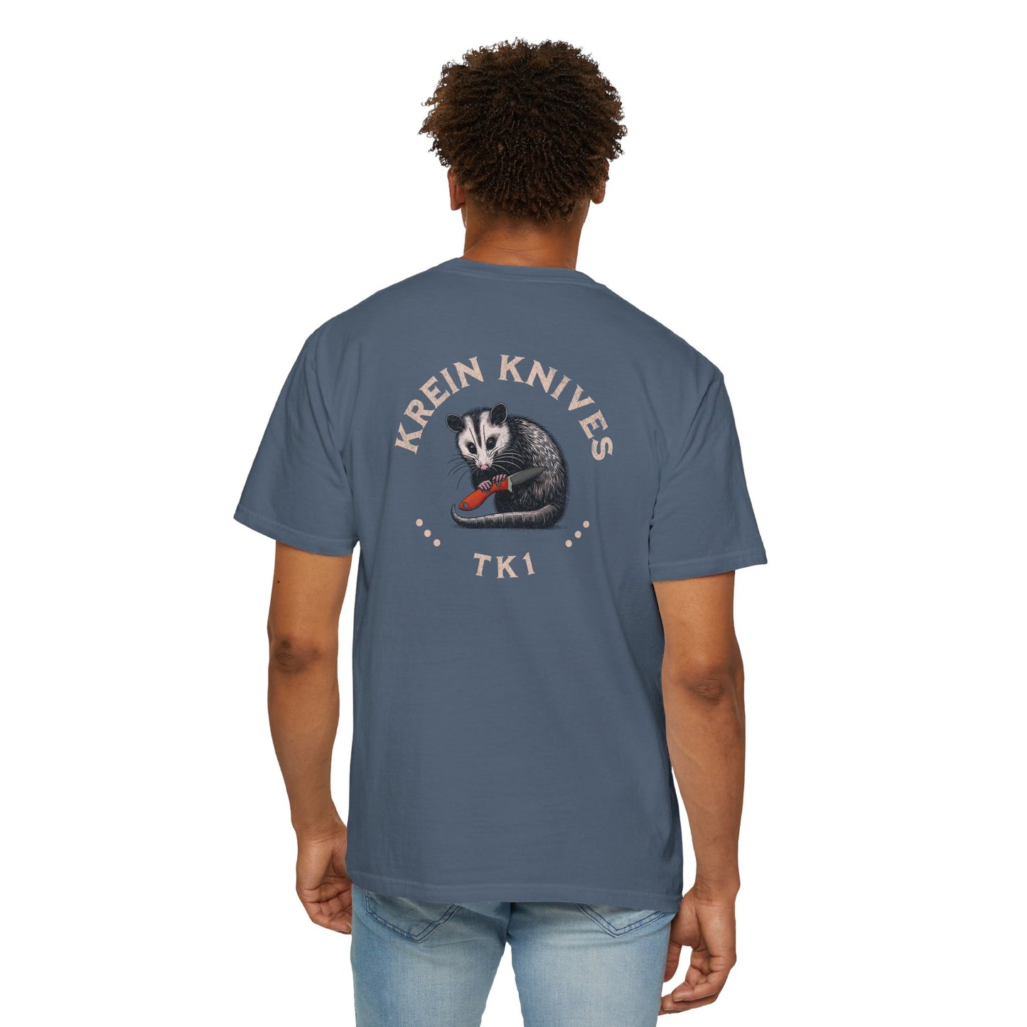 Krein Knives "TK-1" Opossum Tee - 100% Cotton, Comfort Colors Version.