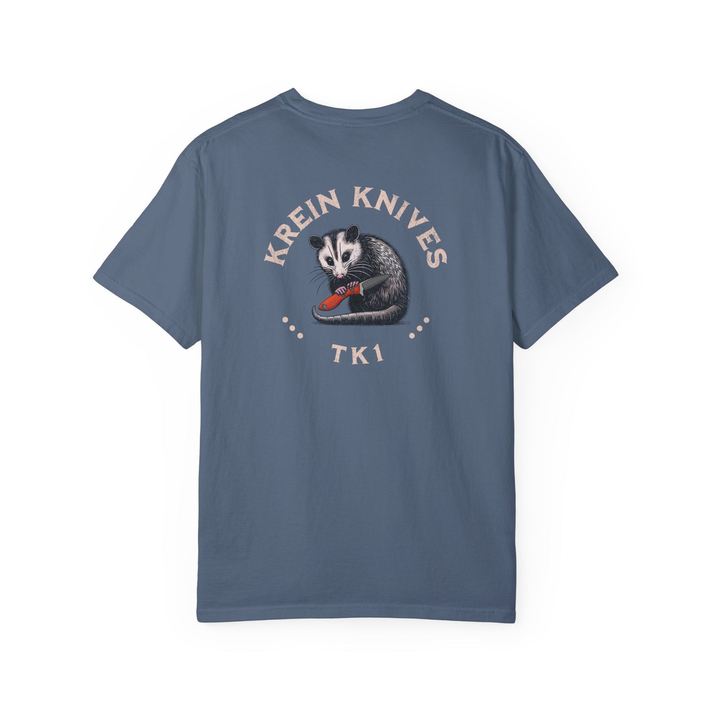 Krein Knives "TK-1" Opossum Tee - 100% Cotton, Comfort Colors Version.